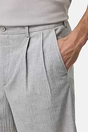 Bermuda In Seersucker Di Cotone, Light grey, hi-res