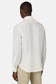 Regular Fit Linen Shirt, White, hi-res