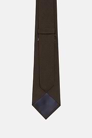 Cotton Blend Tie, Brown, hi-res