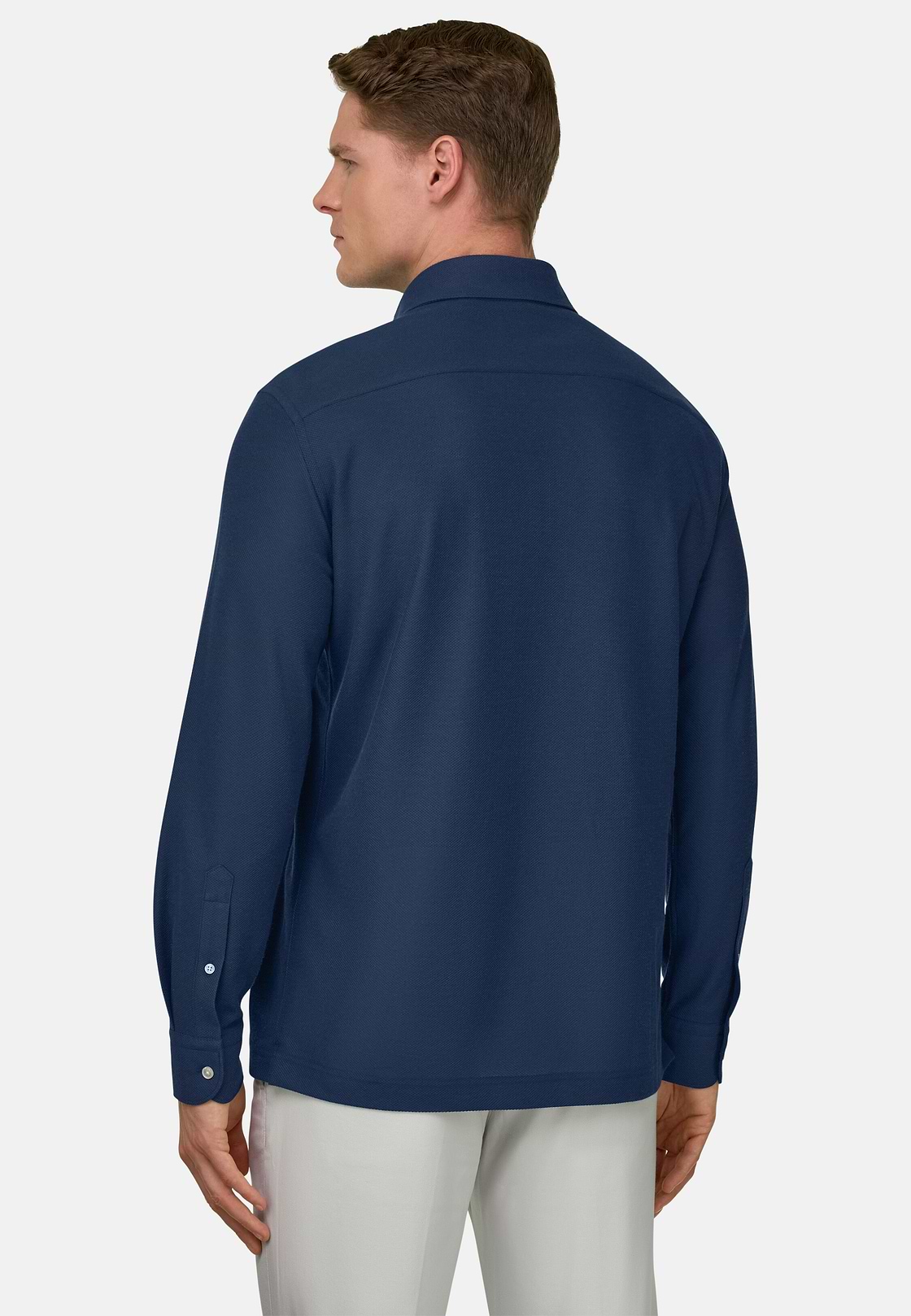 Camisa Polo de Malha Japonesa, Navy blue, hi-res, 3