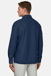 Camisa Polo de Malha Japonesa, Navy blue, thumb, 3