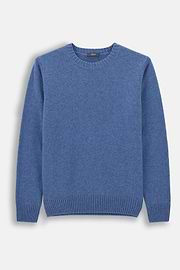 Rundhalspullover aus Mischgewebe, Indigo, thumb, 5