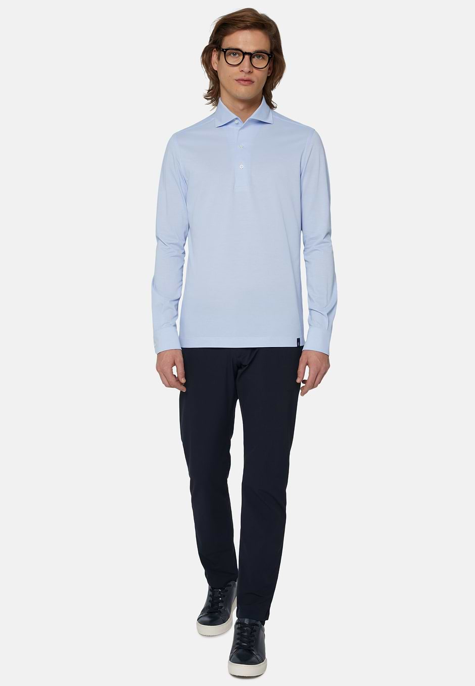 Japanese Jersey Polo Shirt, Light Blue, hi-res