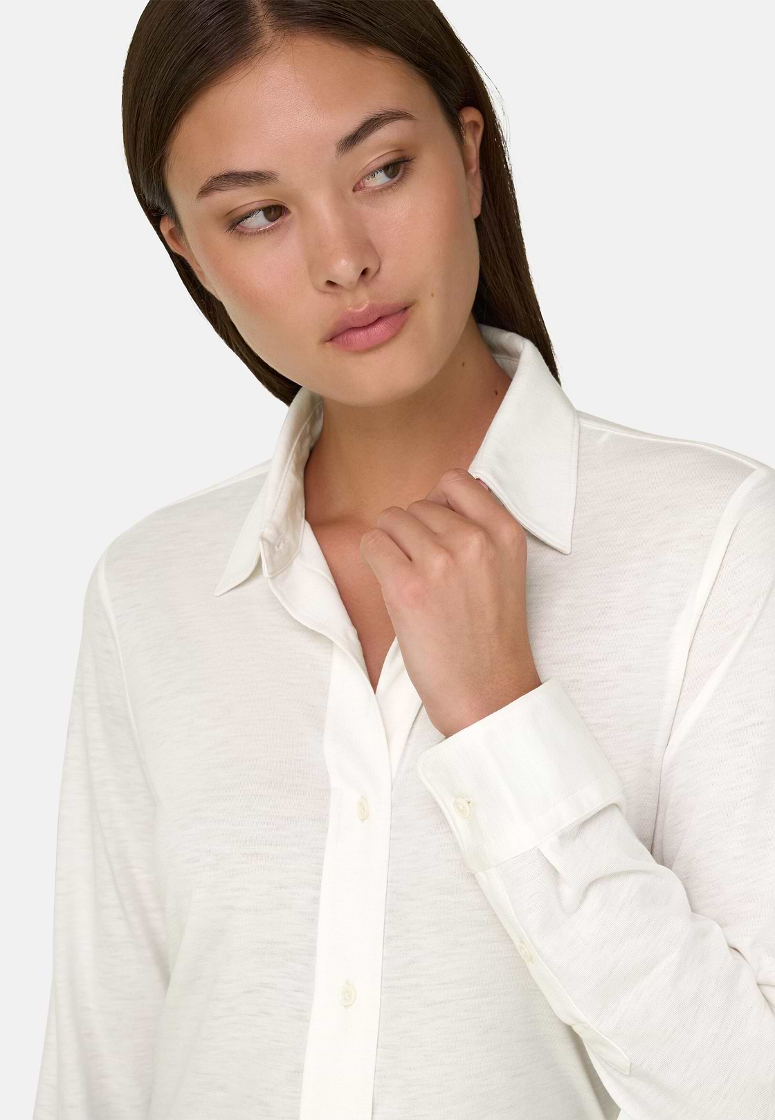 Polo Shirt in Jersey, White, hi-res, 3
