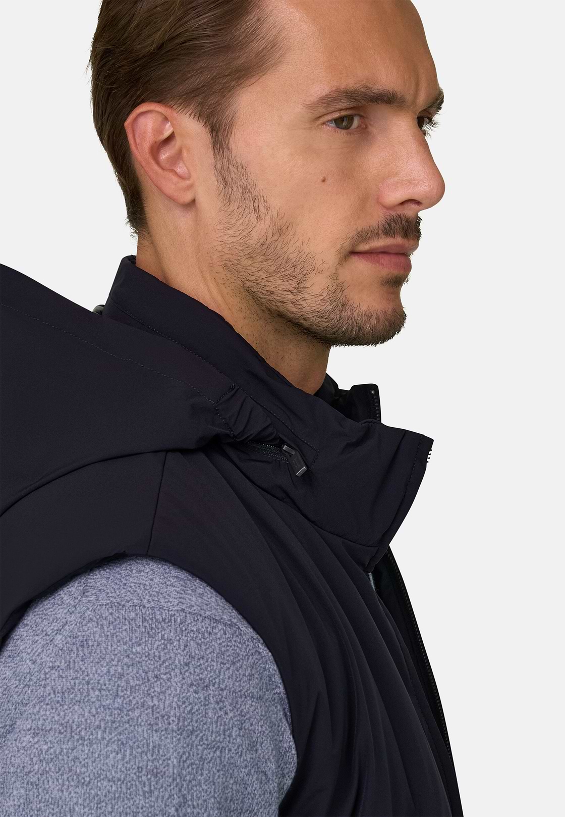 Gilet in Technical Fabric, Navy blue, hi-res, 3