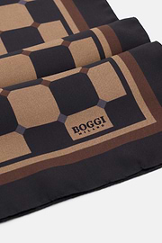 Bandana Geometric Print Silk, Black, thumb, 3