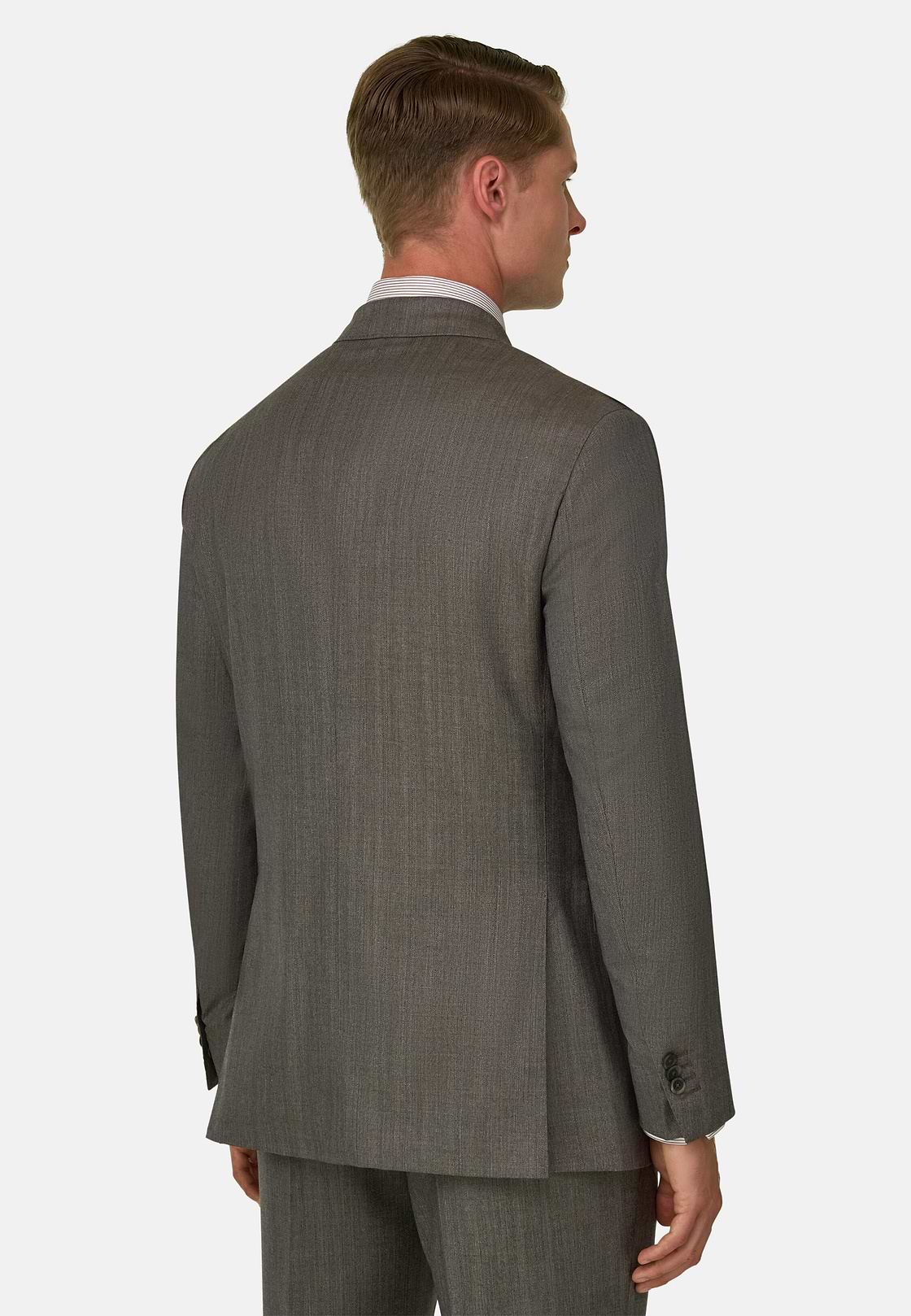 Suit Herringbone in Wool Cashmere, Taupe, hi-res, 5