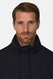 Car Coat in Padded Technical Fabric, Navy blue, thumb, 5