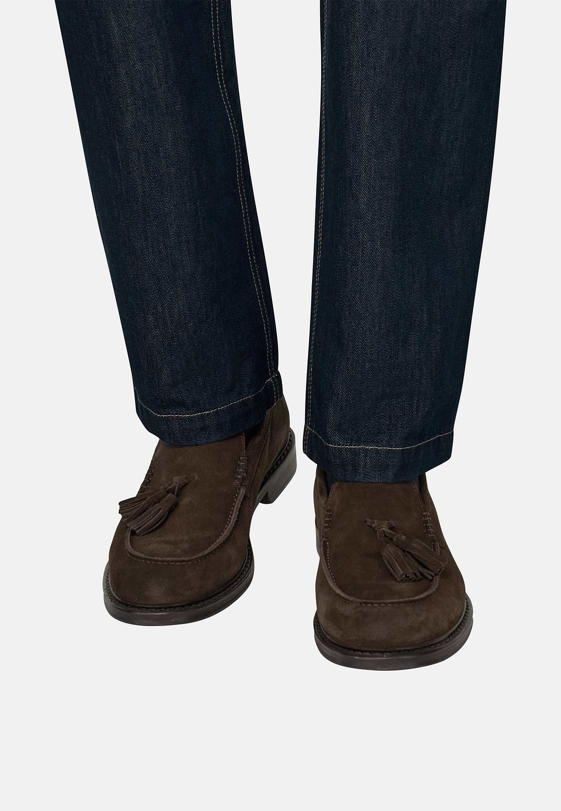 Loafers in Suede Leather, Dark brown, hi-res, 2