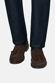 Loafers in Suede Leather, Dark brown, thumb, 2