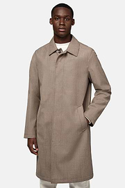 Pea coat van technische wol, Taupe, hi-res