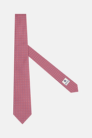 Stirrup Pattern Silk Tie, Raspberry, thumb, 1