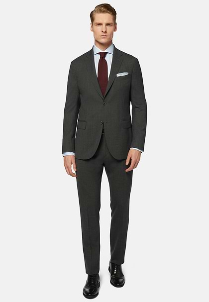 Men s Grey Suit in Travel Wool Boggi Milano