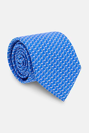Corbata Estampado Pelícanos Seda, Azul, thumb, 2
