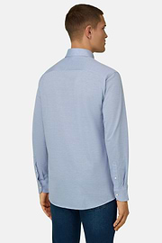 Polo Camicia In Pique, Azzurro, thumb, 3