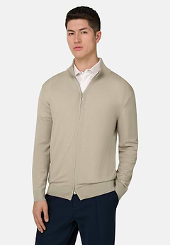 Full-Zip Jumper in Superfine Wool