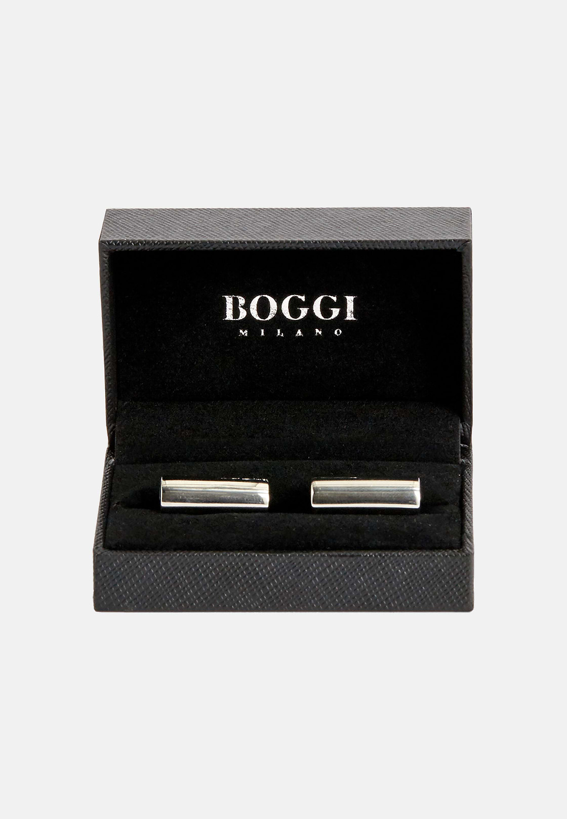 Bar logo cufflinks, Silver, hi-res