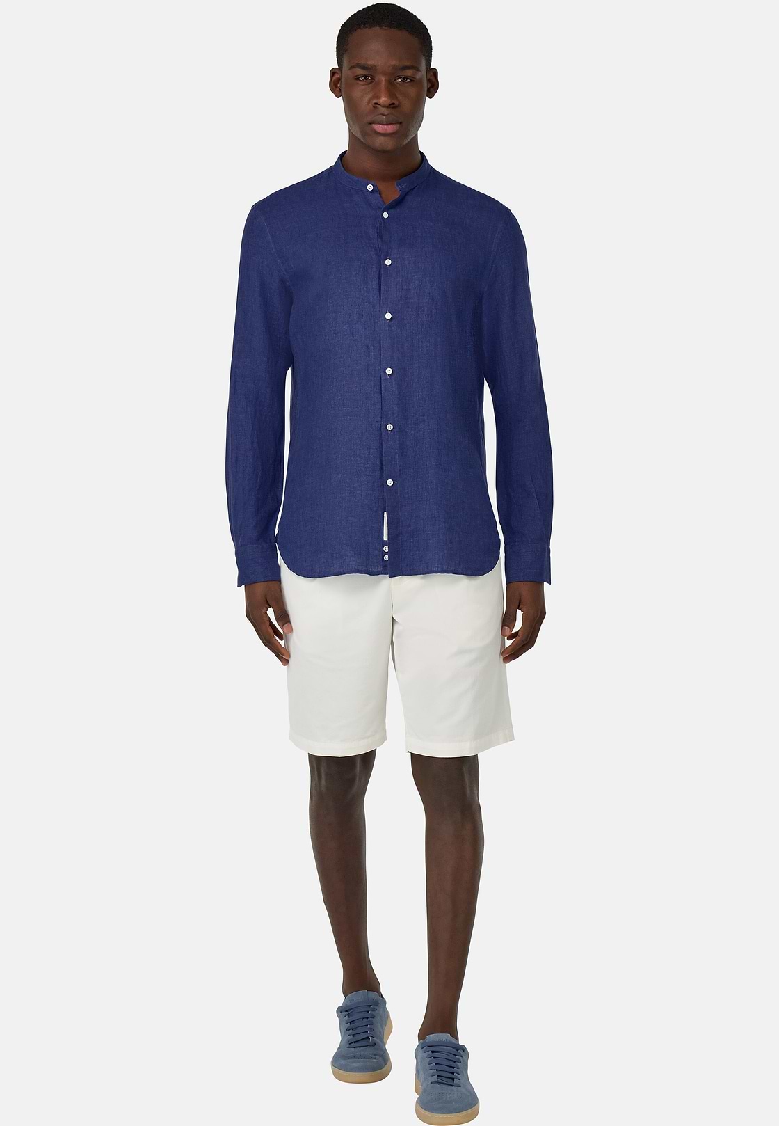 Regular Fit Linen Shirt, Navy blue, hi-res