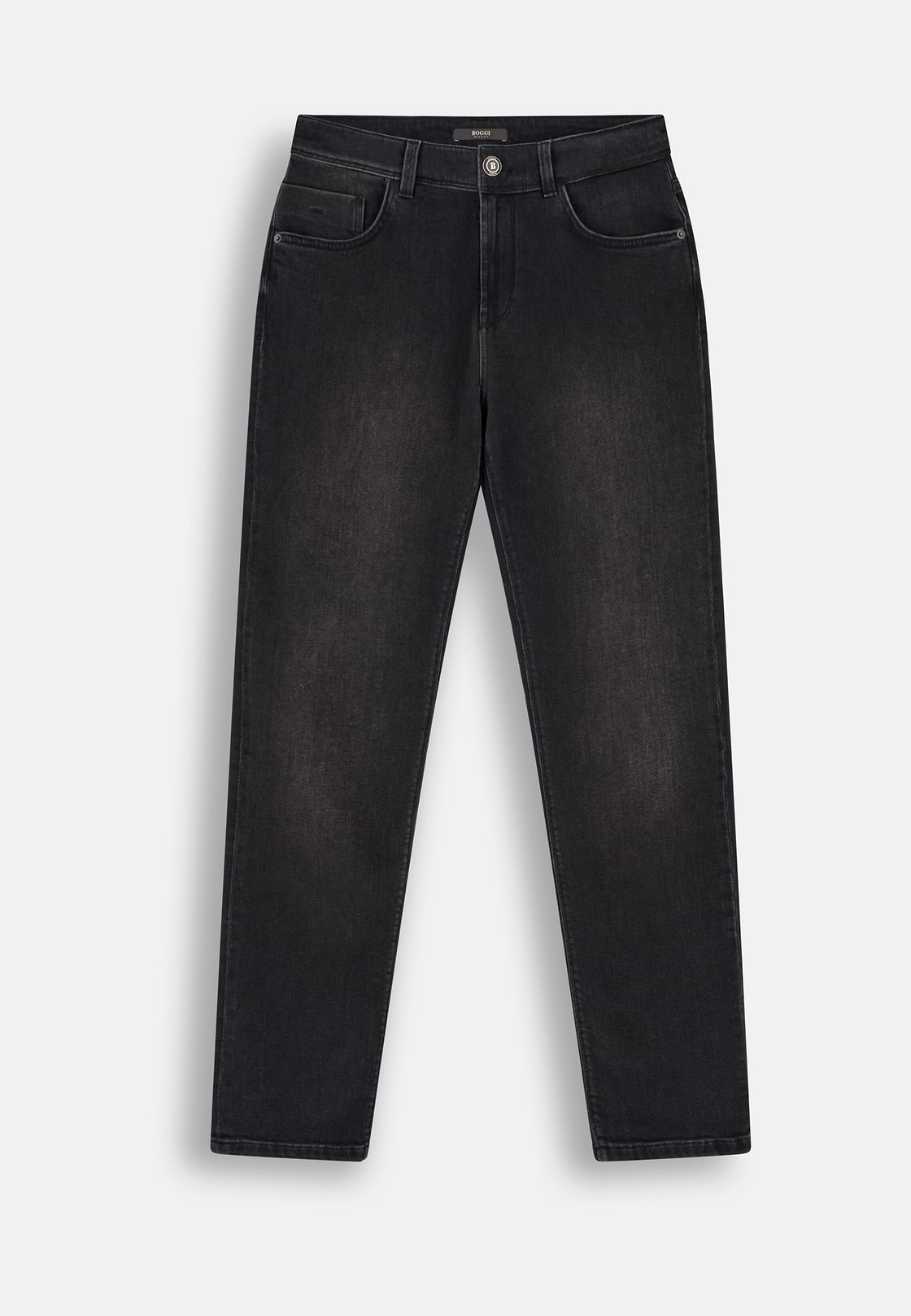 Jeans in Denim Elasticizzato Nero, Nero, hi-res, 6