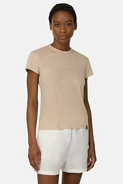 T-shirt en lin stretch, Sable, thumb, 1