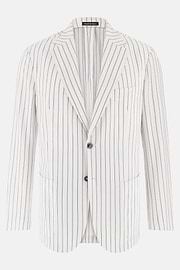 BREEZE | Super-Lightweight Pinstripe Jacket in Stretch Cotton, White, thumb, 5