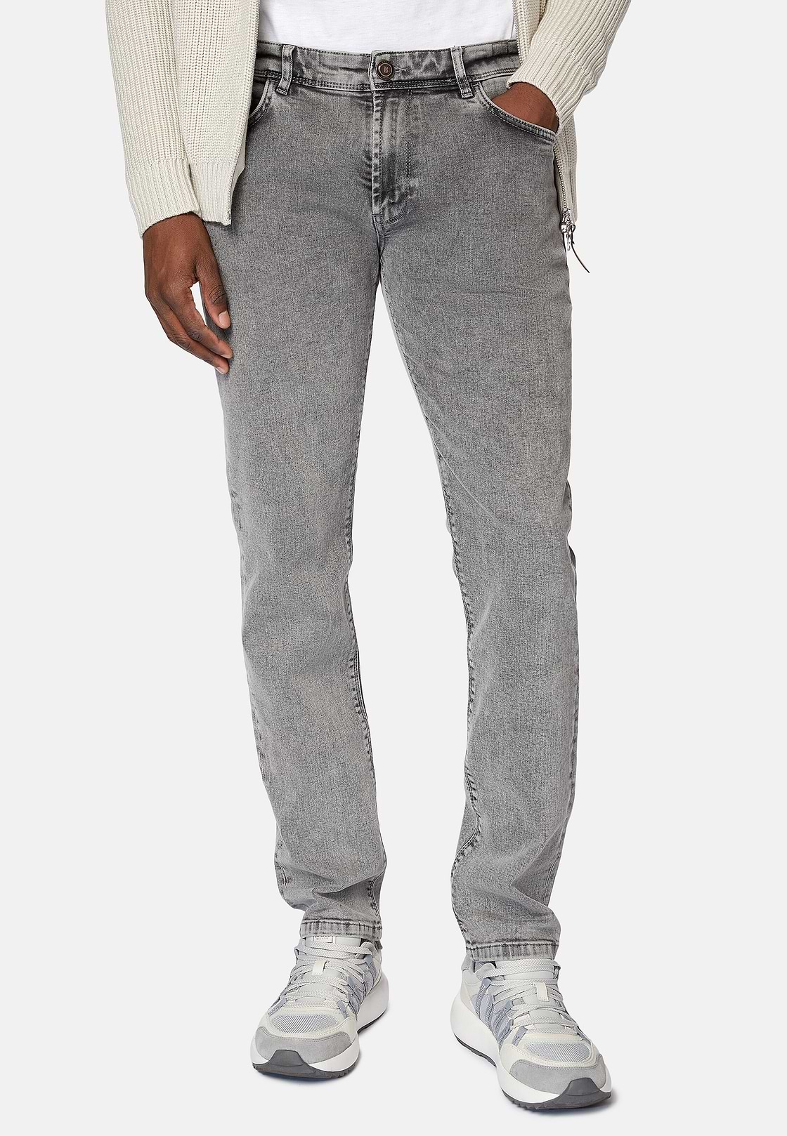 Grey Stretch Denim Jeans, Grey, hi-res
