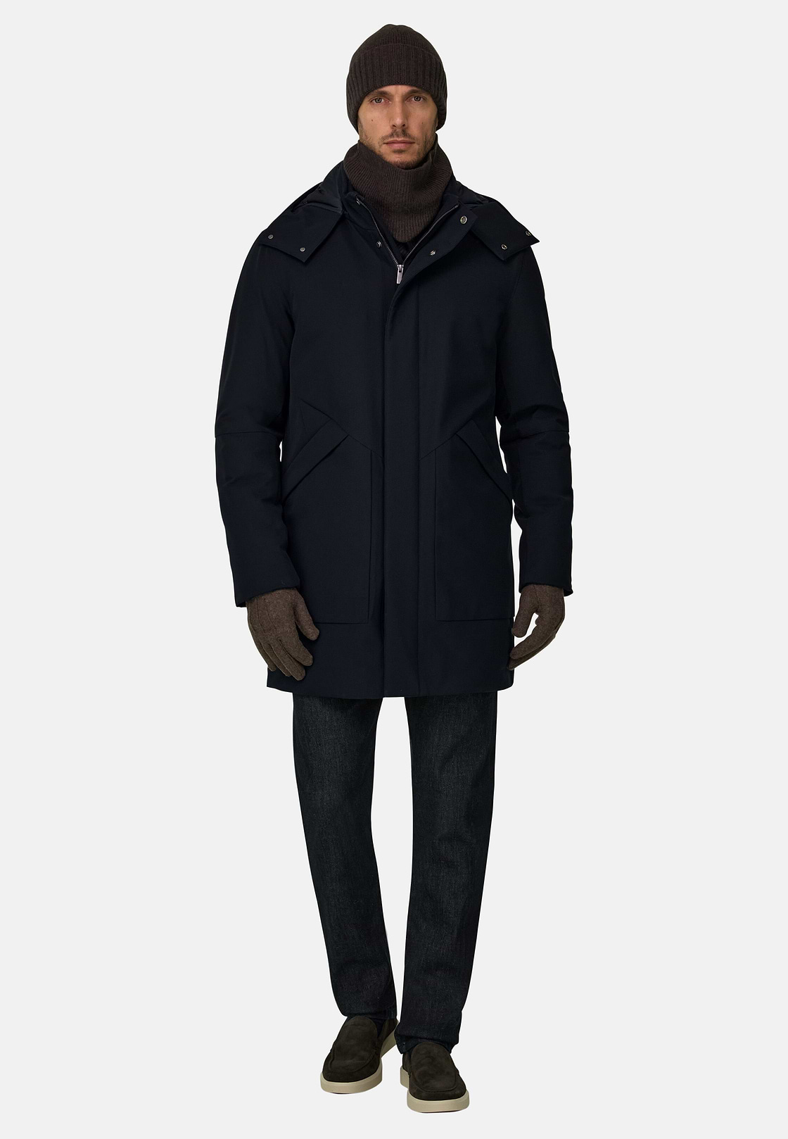 Parka in Technical Fabric B Tech, Navy blue, hi-res, 2