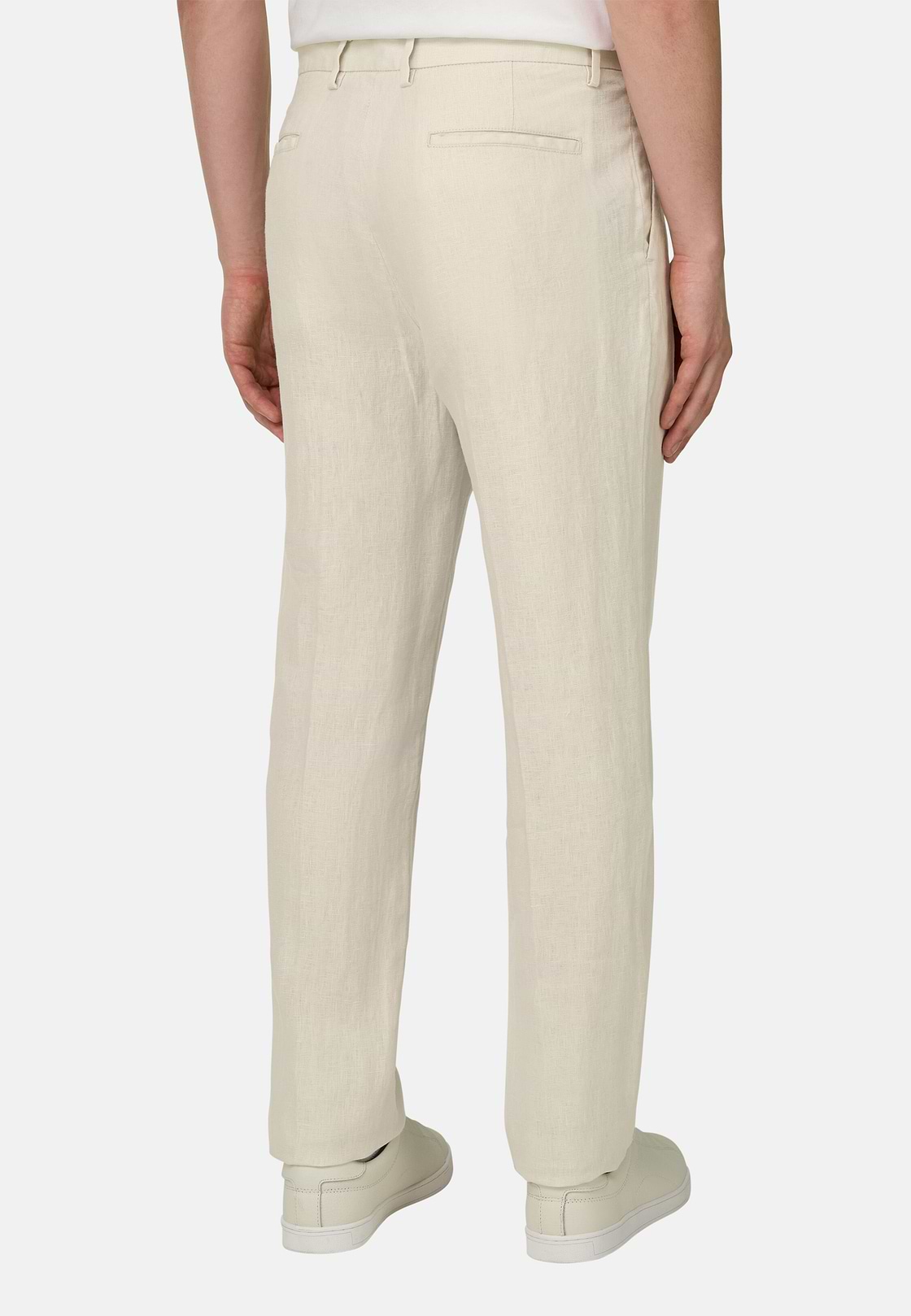 Solid Linen Pince Pants, Sand, hi-res, 4