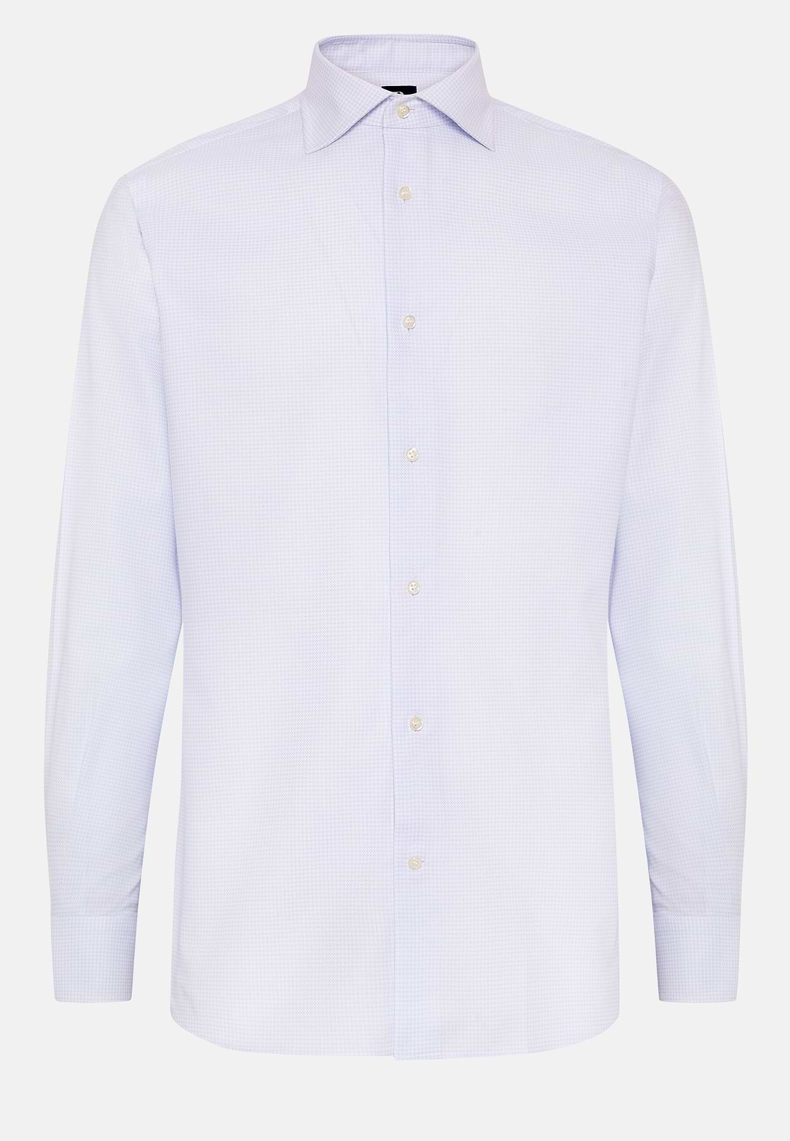 Chemise Bleu Clair En Coton Dobby Coupe Droite, Bleu clair, hi-res