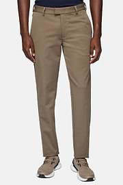 B Tech Trousers in Stretch Technical Fabric, Taupe, hi-res