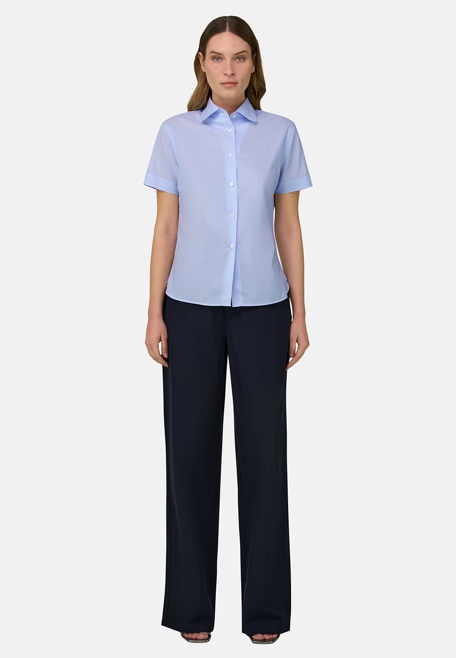 Regular Fit Striped Cotton Shirt, Light Blue, hi-res