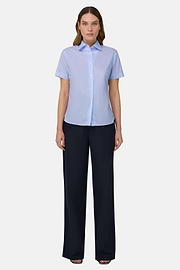 Camicia A Righe In Cotone Regular Fit, Azzurro, thumb, 2