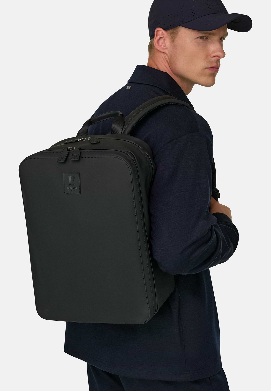 Rucksack aus gummiertem technischem Gewebe, Schwarz, hi-res, 2