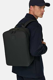 Rucksack aus gummiertem technischem Gewebe, Schwarz, thumb, 2