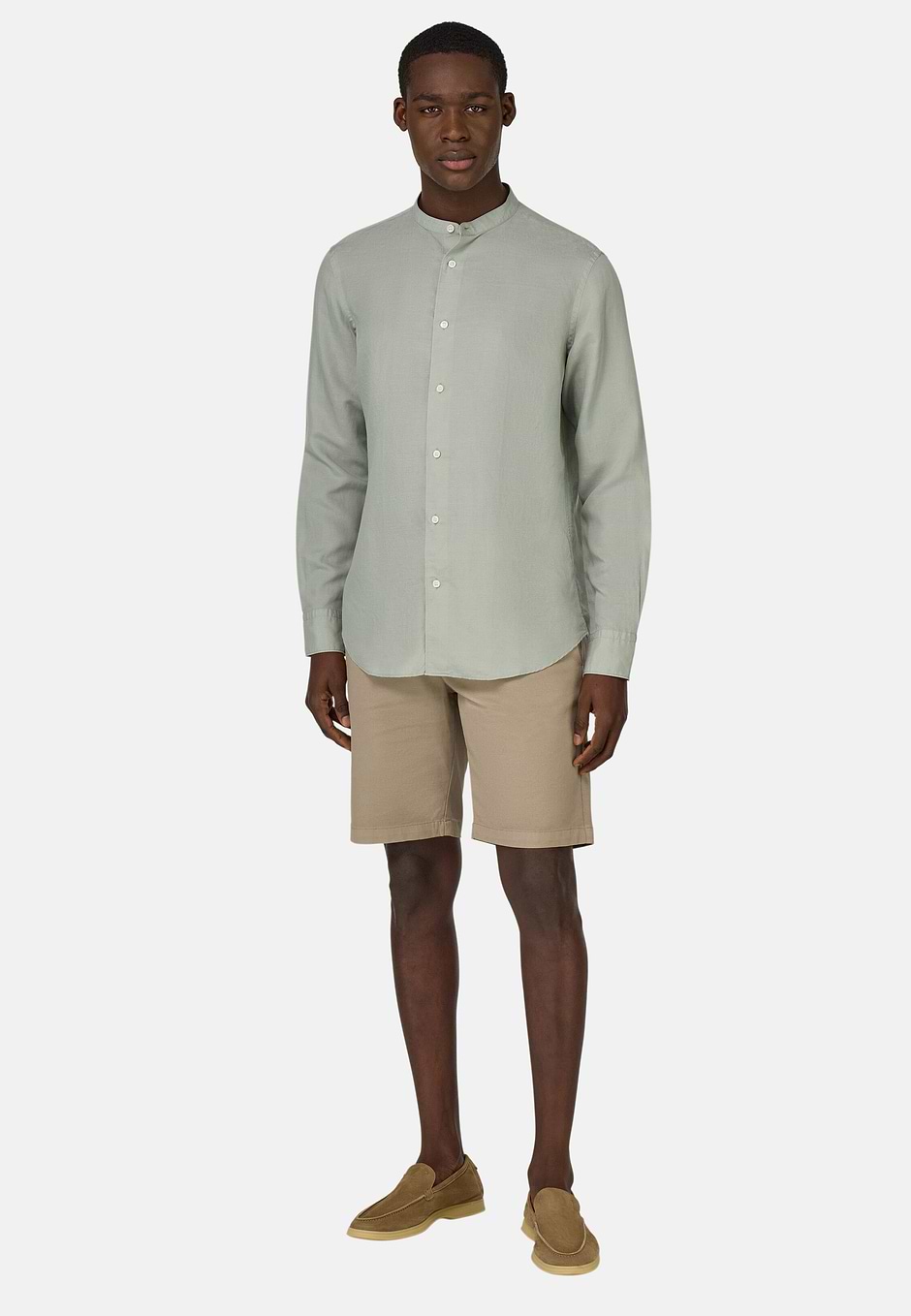 Regular Fit Tencel Linen Shirt, Green, hi-res