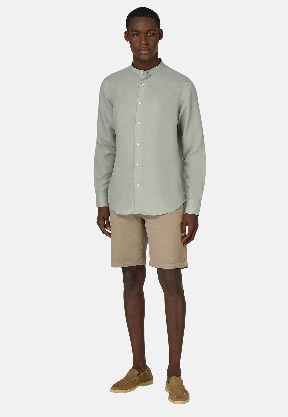 Regular Fit Tencel Linen Shirt, Green, hi-res