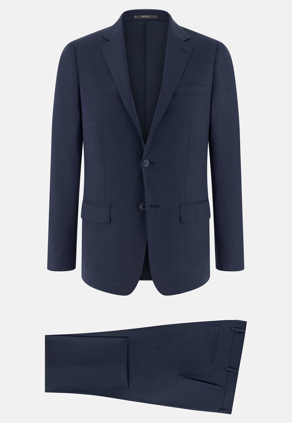 Micro Fancy Wool Stretch Suit, Blue, hi-res, 6