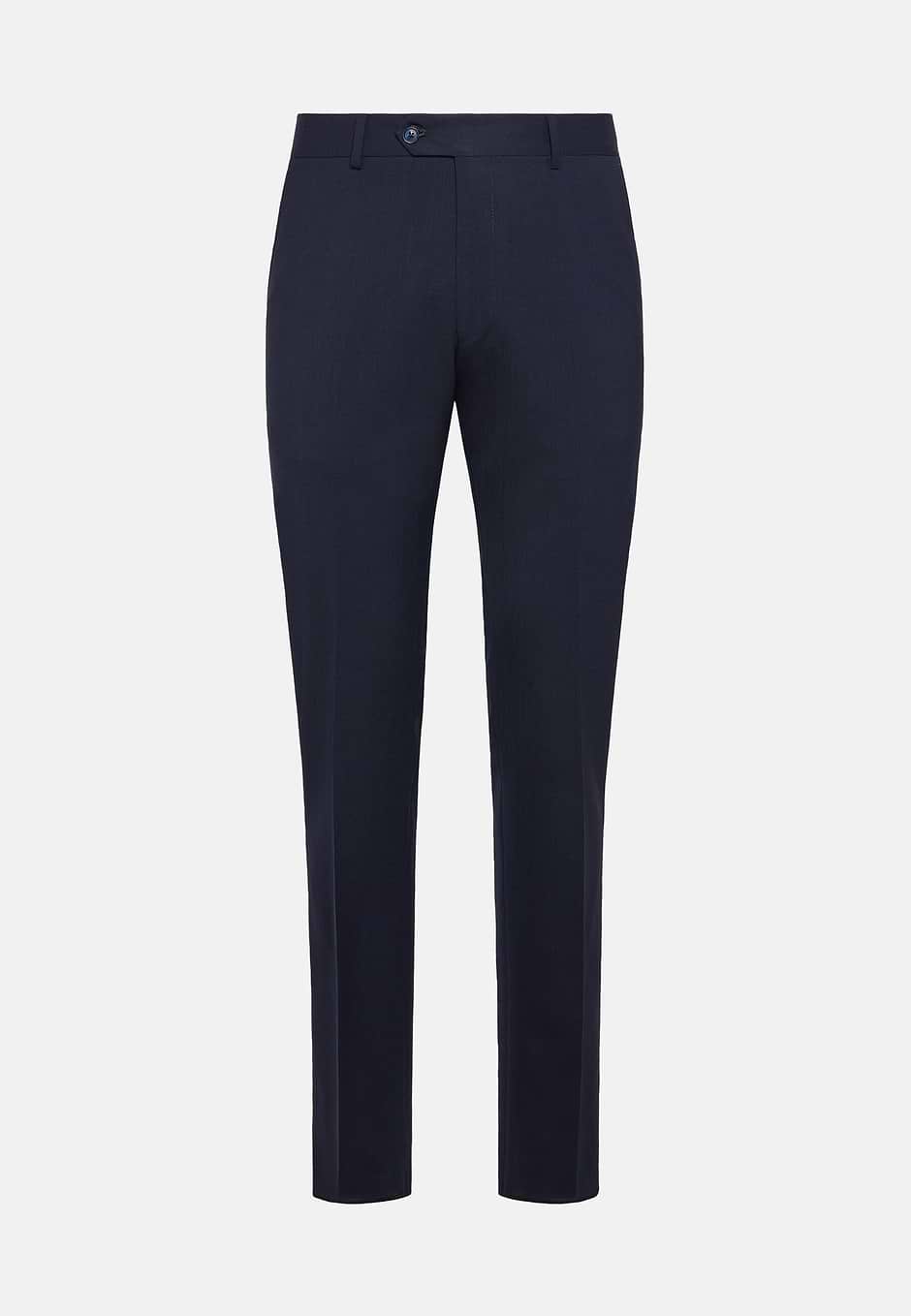 Trousers in Pure Wool Travel, Blue, hi-res