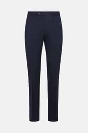 Trousers in Pure Wool Travel, Blue, hi-res