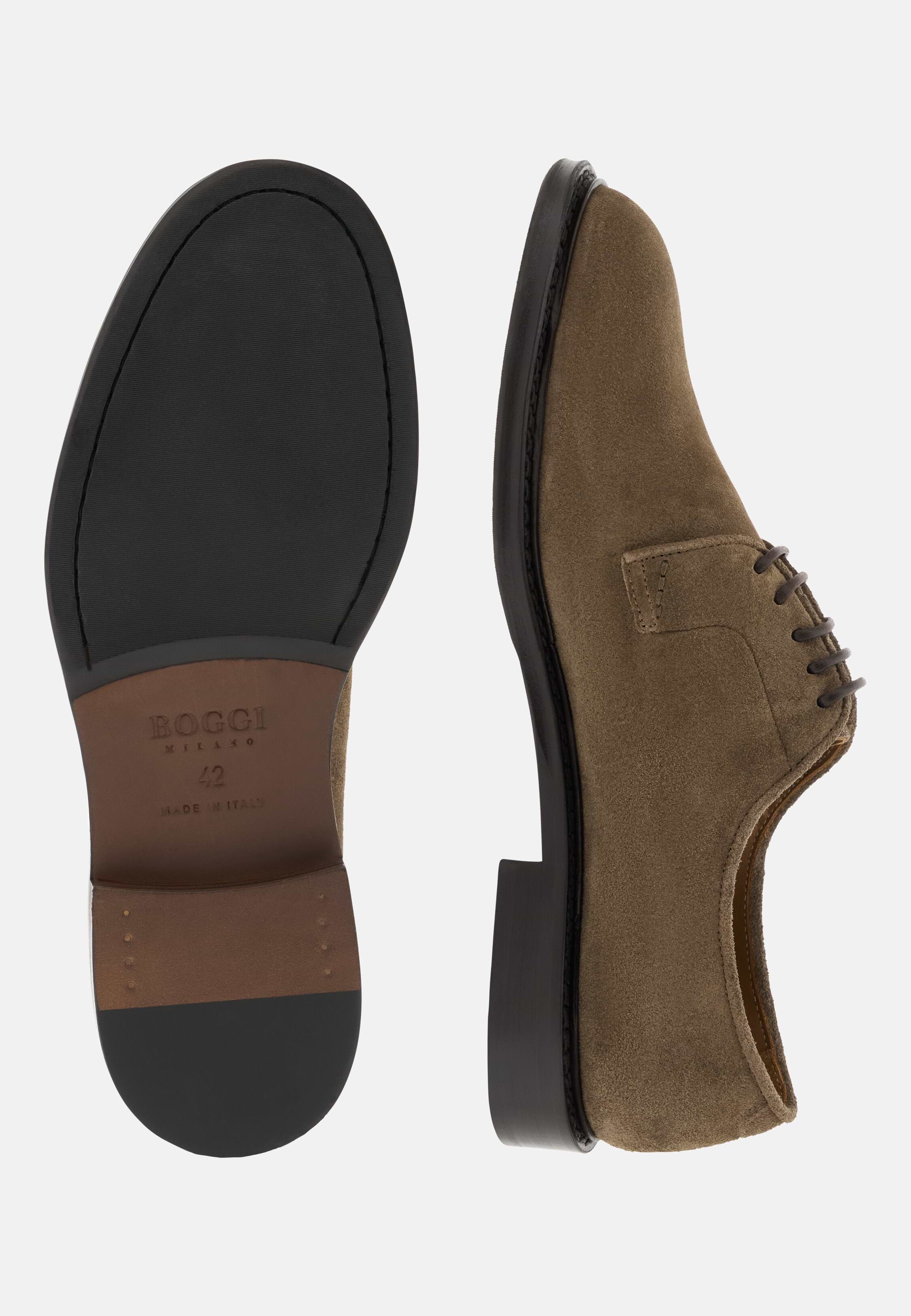 Gucci Taupe Suede Wingtip Derby Shoes Santoni Men main image 3