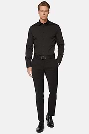 Trousers in Stretch Knitted Wool, Black, hi-res