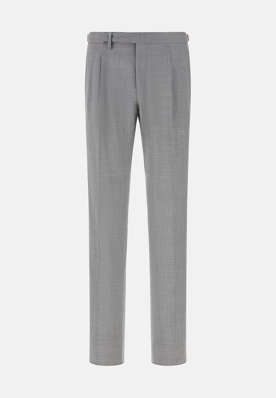 Pure Wool Trousers, Light grey, hi-res