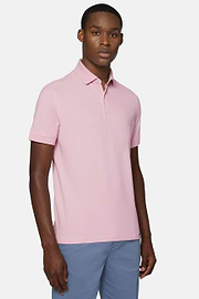 Poloshirt van katoenpiqué, Pink, hi-res