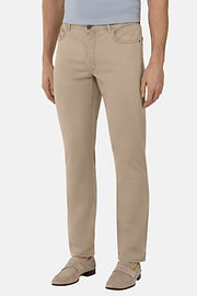 Stretch Cotton/Tencel Jeans, Taupe, hi-res