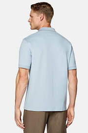 High-Performance Piqué Polo Shirt, Light Blue, hi-res