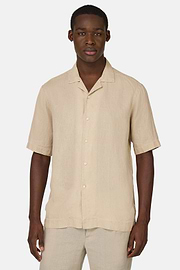 Regular Fit Linen Shirt, Beige, hi-res