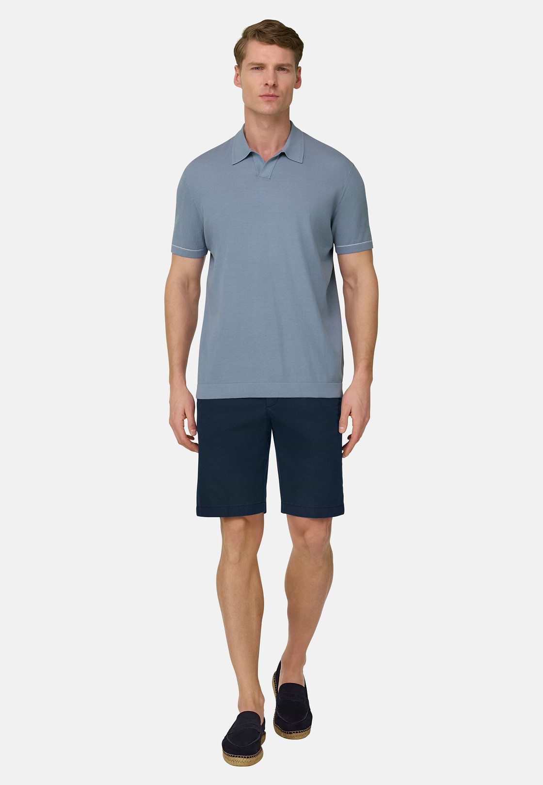 Bermuda En Coton Extensible, bleu marine, hi-res, 3