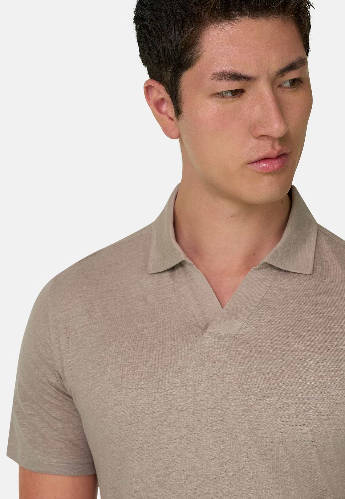 Polo En Jersey De Lin Extensible, Taupe, hi-res, 4