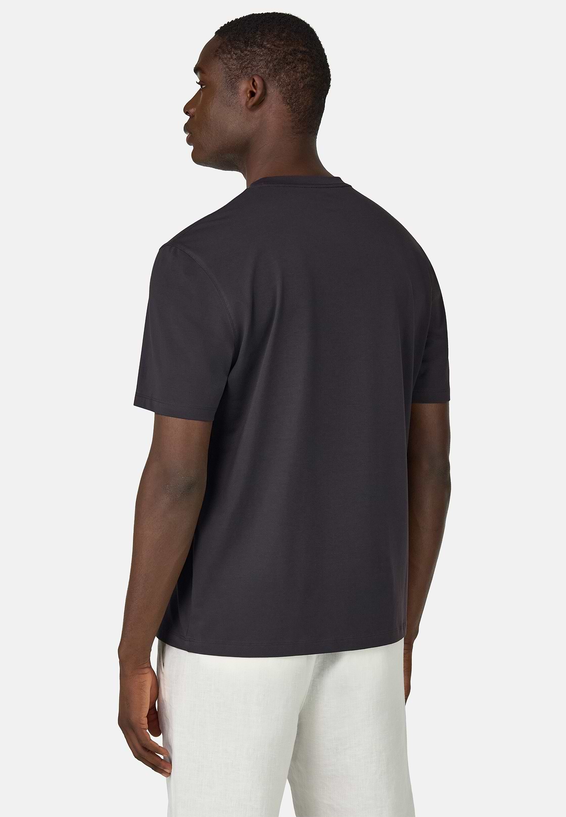 T-Shirt In Stretch Supima Cotton, Black, hi-res