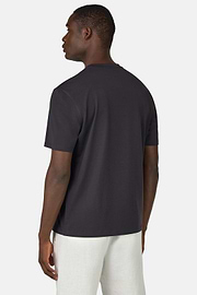 T-Shirt In Stretch Supima Cotton, Black, hi-res